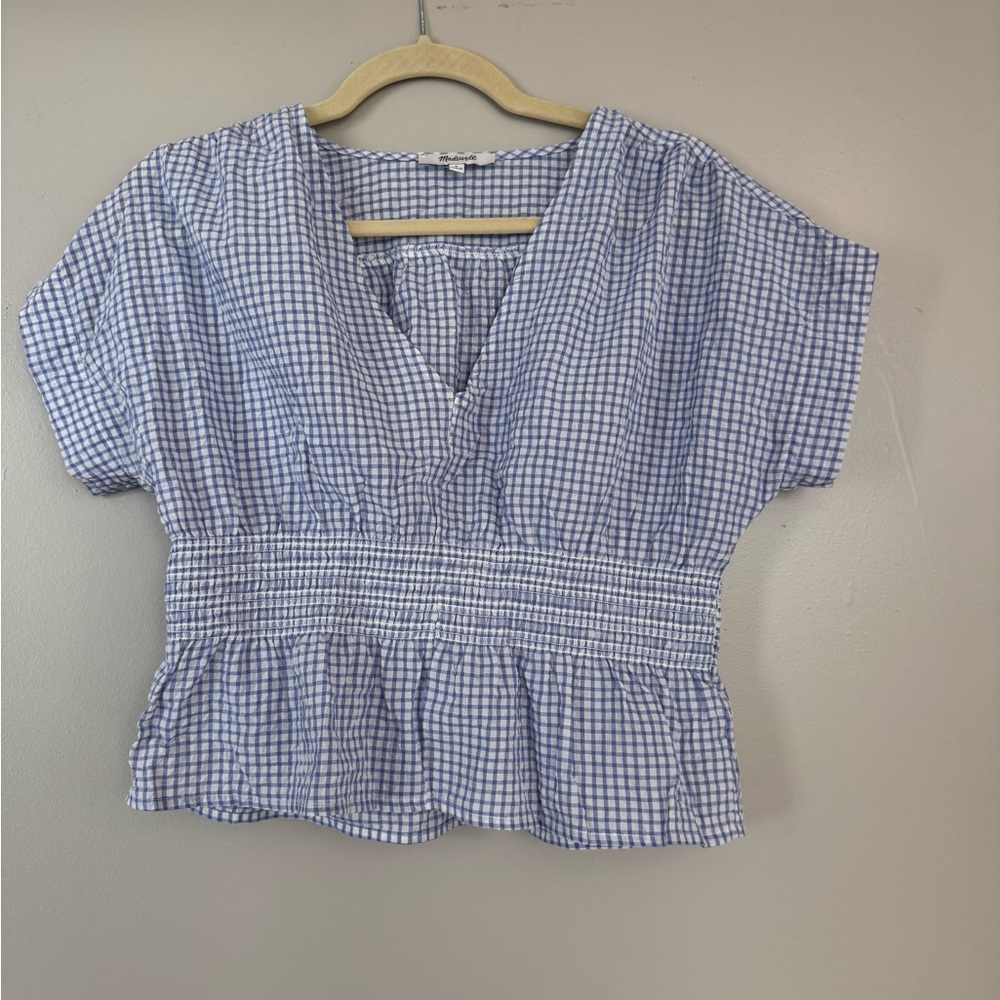 Madewell Blue Checkered Women's Top